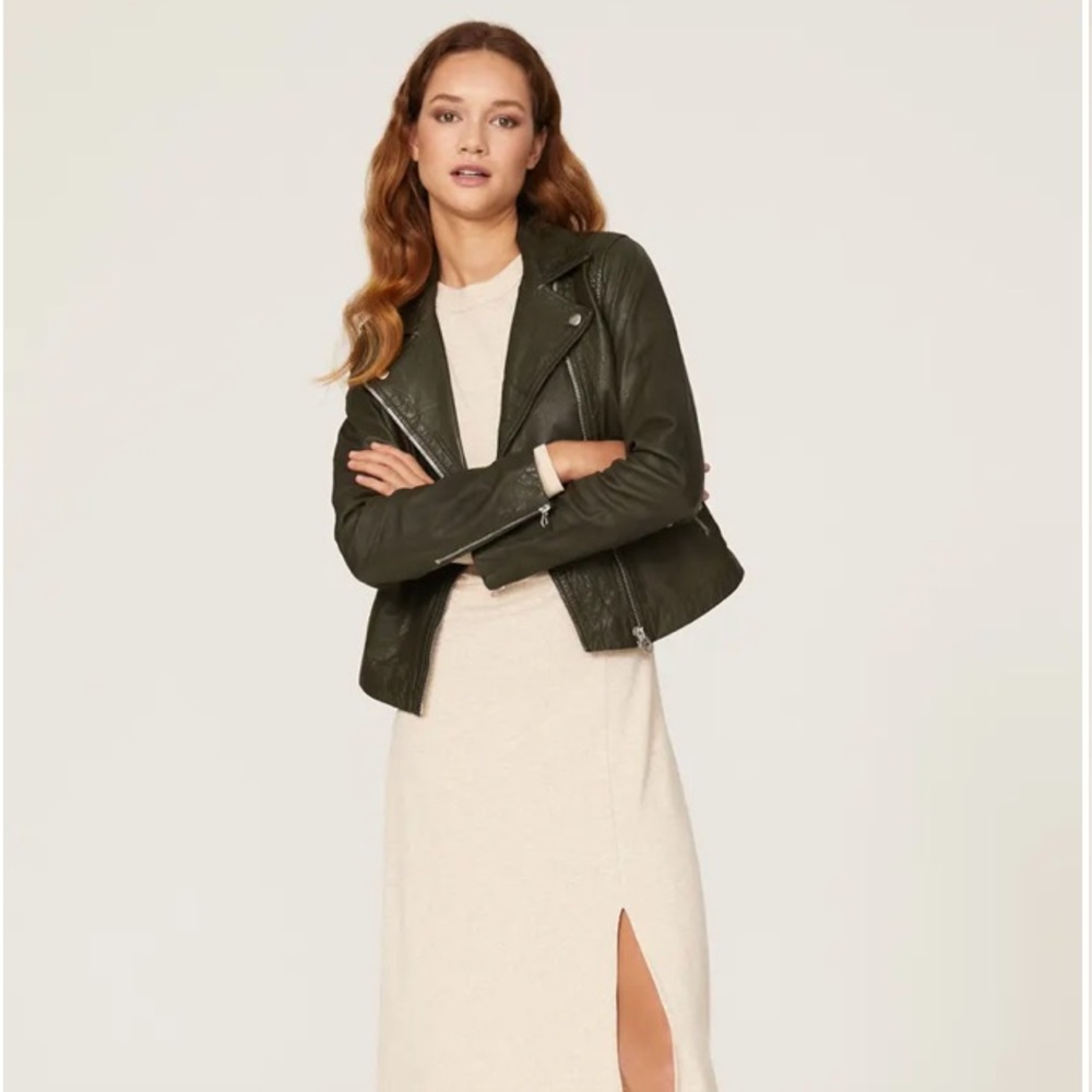 New: Madewell The Washed Leather Motorcycle Jacket. Size Large 10 / 12